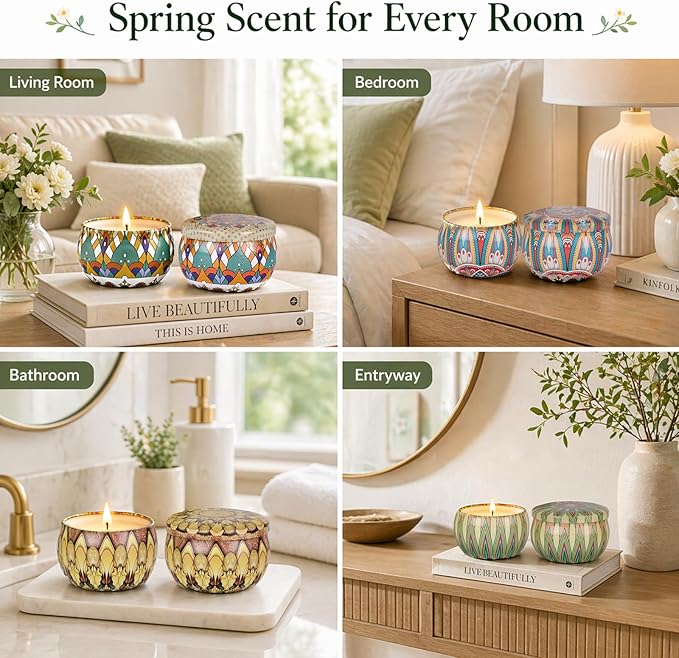YINUO Scented Candle Gift Set for Women, 12 Pack Soy Wax Aromatherapy Candles, Floral, Citrus & Fresh Scents, Birthday Gifts for Women