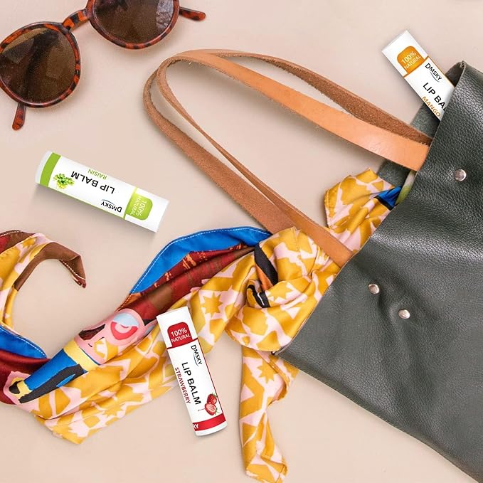 DMSKY Lip Balm 30 Pack, Natural Lip Balm Bulk with Vitamin E and Coconut Oil, Moisturizing Lip Care for Dry Chapped Lips, Party Favors-12 Flavors