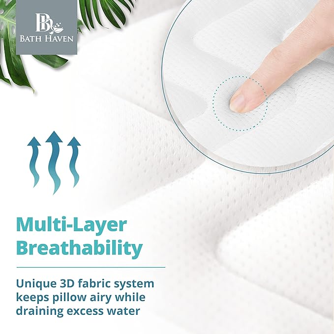 Bath Pillow for Tub, Full Body Bathtub Pillow and Mat for Head, Neck and Back Support, Relaxing Spa Cushion Head Rest and Mat for Tub Jacuzzi, Luxury Bathtub Accessories for Women and Men Quick Drying