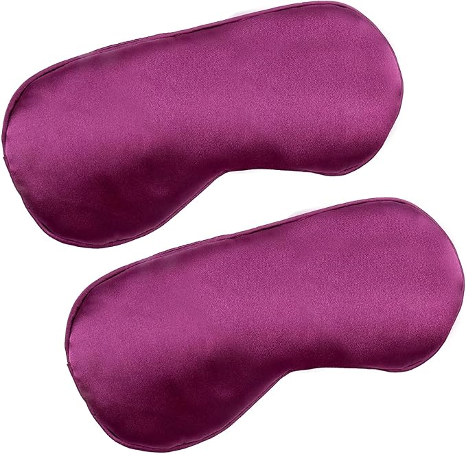 2 PCS Purple Satin Sleep Masks, Adjustable Silk Eye Mask for Sleeping, Eye Sleep Shade Cover, Blind Folds Soft Breathable Blindfold for Play Party Games Airplane Travel Essentials Cover Gifts