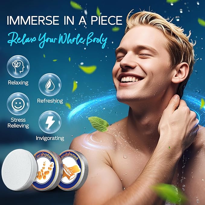 Shower Steamers for Men, Dad Gifts for Father Day, Teacher Appreciation Gifts for Men, Shower Bombs Aromatherapy Relaxation SPA Birthday Gifts for Husband Boyfriend Teen Boys
