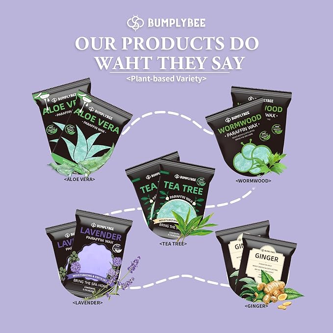 BUMPLYBEE Paraffin Wax for Hand and Feet, 10 Pack Lavender Paraffin Wax Refills for Paraffin Wax Machine, Hand Wax Paraffin Wax Bath, Foot Wax Paraffin Bath, Moisturizing Hands Feet, Deep Hydration
