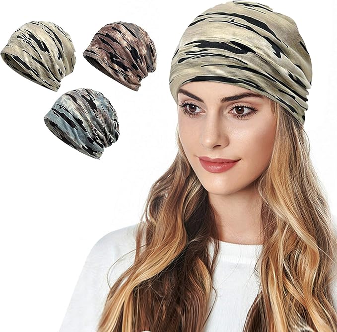 Women's Summer Beanie for Men Hat Boho Hats Adult Dwarf Hats Chemo Cap Cancer Headwear Caps Baggy Skull Sleep Cap Nightcap