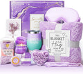 Mothers Day Birthday Gifts for Women Self Care Get Well Soon Gifts, Lavender Relaxing Spa Gift Basket Thinking of You Care Package w/Flannel Blanket, Unique Gift for Mom Her Wife Grandma Friend Sister