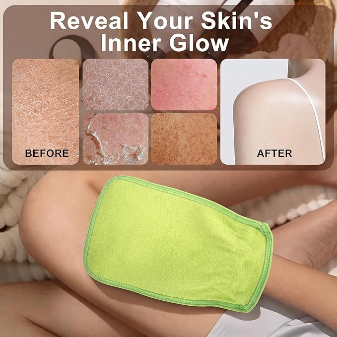 1PCS (GREEN) Durable Body Scrub, Dead Skin Remover & Body Scrubber Exfoliator, Body Exfoliating Gloves for Shower, washcloth exfoliating, exfoliating glove for Smooth Skin