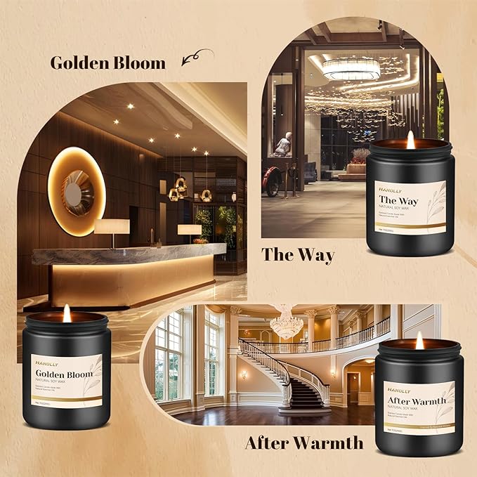 Hotel Scented Candles Set, 6 Pack Candles for Home Scented, Luxury Aromatherapy Jar Candle Gifts for Men & Women, Natural Soy Wax Long Lasting Candle Kit for Halloween, Birthday, Christmas