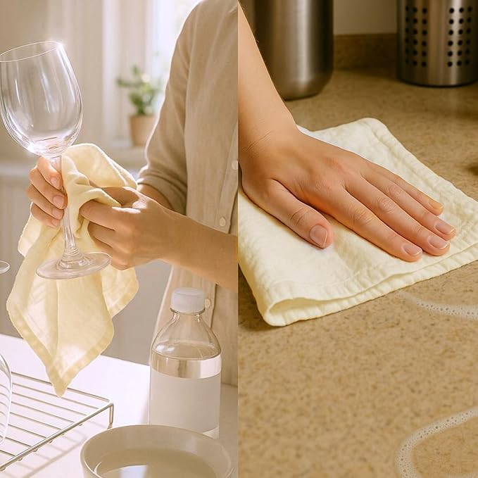 Flour Sack Towels | Tea Towel for Crafts| Kitchen Dish Cotton Blank Towel for Embroidery| Baking Bread Proofing Linen Cover| Super Absorbent Quick Dry| 6 Pack 18"x 28" Natural