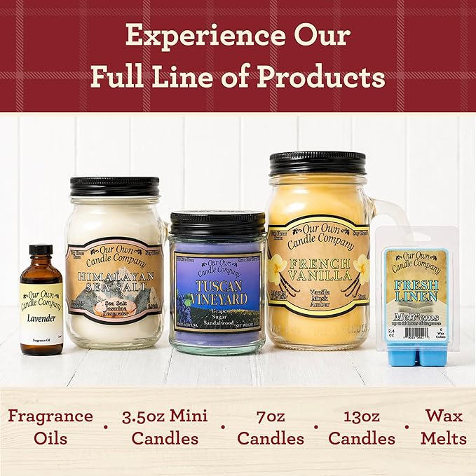 Our Own Candle Company, Blueberry Pie Scented Mason Jar Candle, 100 Hour Burn Time, 13 Ounces