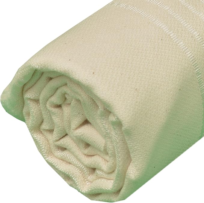 Bersuse Towels Anatolia XL Beach Blanket Throw Blanket Turkish Towel 100% Cotton Extra-Large Quick-Dry Lightweight Premium Peshtemal Towel - 61x82 Inches, Natural (Set of 6)