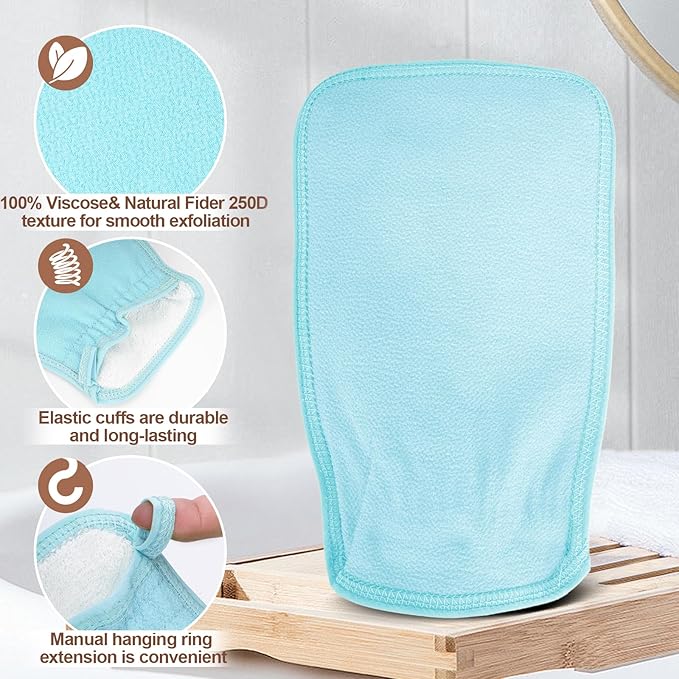 4PCS Durable Body Scrub, Dead Skin Remover & Body Scrubber Exfoliator, Body Exfoliating Gloves for Shower, washcloth exfoliating, exfoliating Glove for Smooth Skin
