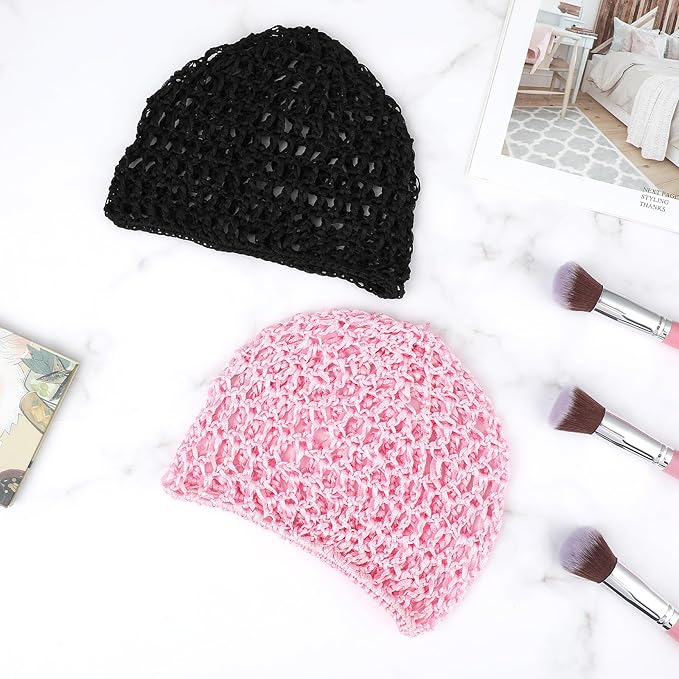 WLLHYF Wig Cap Thick Long Hair Caps Adjustable Net Mesh Braided Weaving Making Crochet Sew Weave Fishnet Grip Headband
