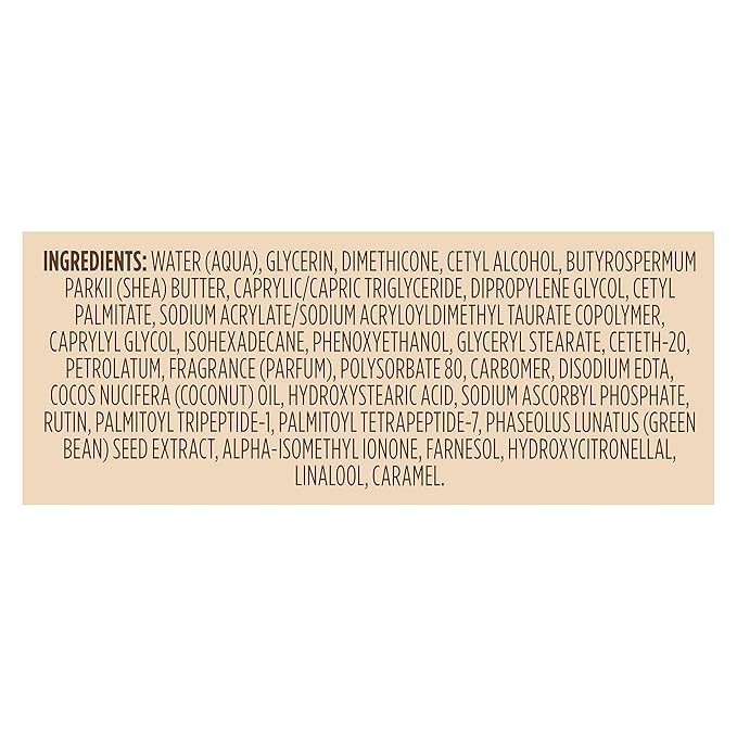 Vaseline Radiant X Deep Nourishment Body Cream 100% Pure Shea Butter, Coconut Oil, Vitamin C, & Peptides 10 oz (Pack of 6)