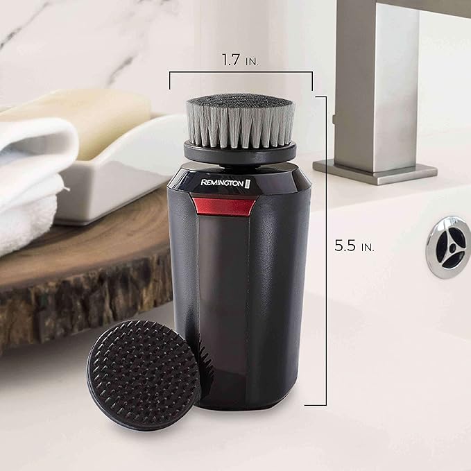 Remington Reveal Men's Compact Facial Cleansing Brush with Pre Shave and Charcoal Heads (FC1500B)
