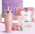 Birthday Gifts for Women – Lavender Spa Gift Basket, Self Care & Get Well Soon Set, 40oz Tumbler with Handle, Stanley Cup Gift Set for Mom, Friends, Relaxation & Pampering