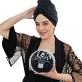 FORMUL-A Microfiber Hair Towel Wrap – Anti Frizz Towel - Fast Hair Drying Towel Wrap – Hair Care Products – Hair Plopping Wrap Towel – Hair Turban for Wet Hair – Super Absorbent (Black/Blue Straps)
