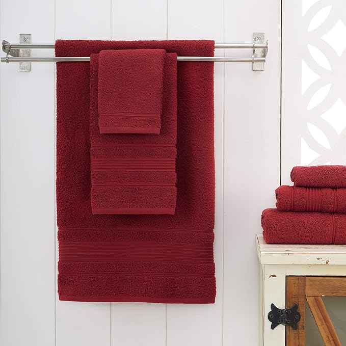 Personalize Your Towels with Custom Embroidery: Names, Monograms, and Initials. Perfect for Bathroom, Spa, Gym, Shower, Kids, Adults, Pool, Travel, Gifts, 2-Piece Bath Towels Set - Burgundy