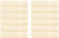 GLAMBURG Ultra Soft 12-Piece Washcloths Set 13x13-100% Ringspun Cotton - Durable & Highly Absorbent Face Towels - Ideal for use in Bathroom, Kitchen, Gym, Spa & General Cleaning - Ivory