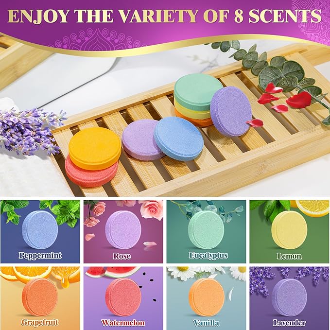 Qivatex Shower Steamers Aromatherapy, Mothers Day Gifts for Mom, Teacher Appreciation Gifts, Birthday Gifts for Women Wife Mom Teen Girls, SPA Relaxation Shower Bombs, Bath Bombs Cosmetic Bath Salts