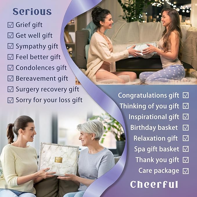 AHAGIFTREE Birthday Gifts for Women,Gift Basket for Women with Moon Lamp,11PC Self Care Gifts,Get Well Soon After Surgery,Relaxing Spa Gifts,Surgery Recovery,Sympathy