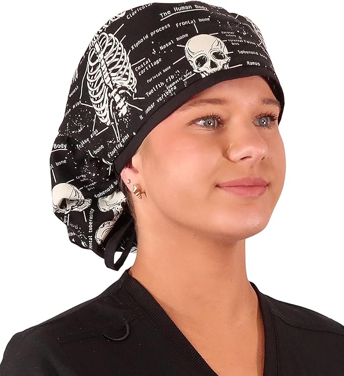 Sparkling EARTH Big Hair Ponytail Classic Surgical Style Scrub Working Cap - Made in The USA!!!