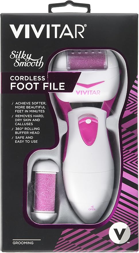 Vivitar PG-V011 Cordless Foot File, White