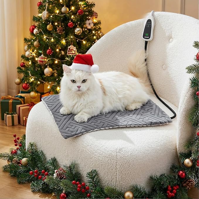 ZOMISIA Large Dog Heating Pad 35x24 Inch - 11 Adjustable Temperature and 25 Timer Options, Heated Dog Bed Indoor Waterproof with Chew-Resistant Cord for Large Dogs