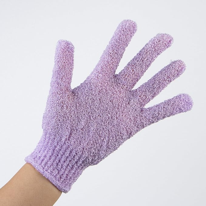 4 Pairs Exfoliating Gloves for Shower, Shower Gloves, Body Scrubber, Korean Exfoliating Mitt Body Scrubber, Microfiber Bath Gloves, Exfoliate Sponge Loofah Wash, Shower Scrubber