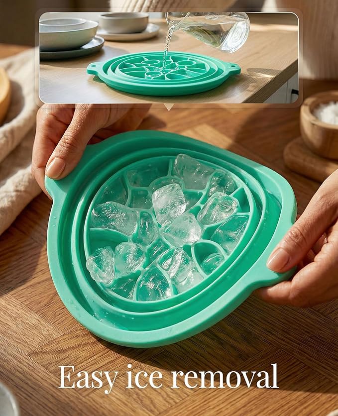 Face Ice Bath Bowl with Built-in Ice Tray, Foldable Silicone Face Bowl for Ice, Reusable Ice Facial Bowl for Cold Plunge Therapy, Skin Tightening, Acne Relief, Portable Spa Tool for Home, Camping