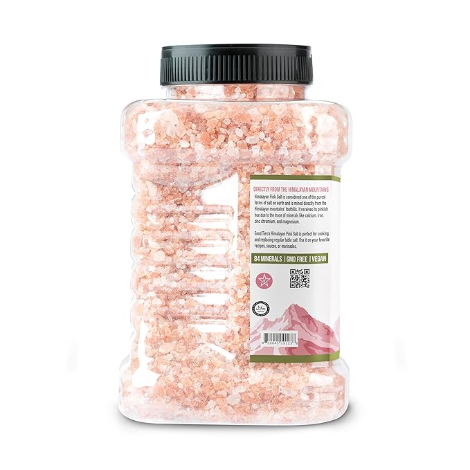 Good Tierra Himalayan Pink Salt in Jar - Coarse, 2.5 lb - Ideal for Bath Salt, Table Salt Grinders, and Spice Jars