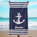 JML Personalized Beach Towel with Name, Custom Anchor Beach Towel, Customized Microfiber Pool Towel, Quick Dry & Absorbent Swim Towel for Adult,Anniversary, Birthday, Summer Holiday,Vacation