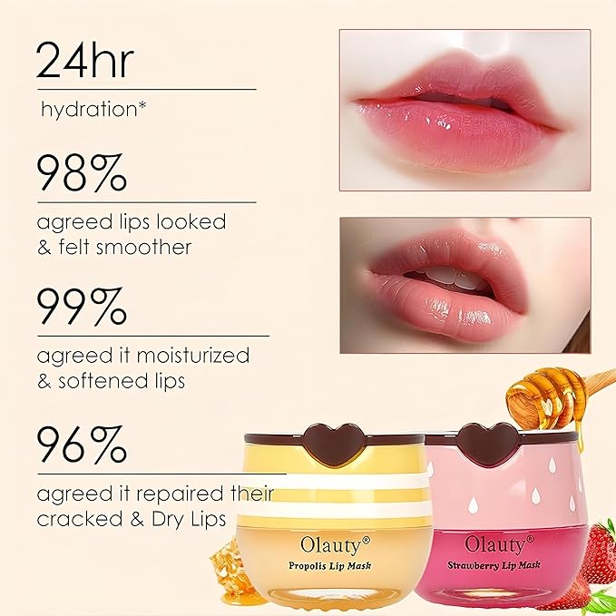 10 PCS Bee Lip Balm Honey Pot, Honey Lip Balm Bulk, Moisturising Sleep Lip Mask Overnight with Sticks, Reduce Lip Lines, Mothers Day Gift, Teacher Gift, Party Favors for Women