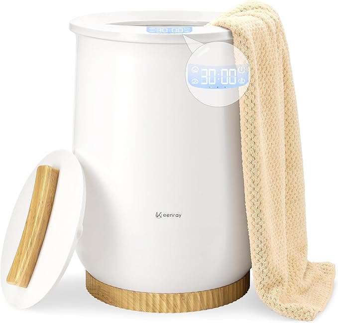Keenray Upgraded Towel Warmer Bucket, Large Towel Warmer with 3 Heating Modes, Heat Time 30/45/60/90 Min Adjustable and Up to 24 Hour Delay Timer, Towel Heater for Oversize Bathrobes Blankets, CL1Plus