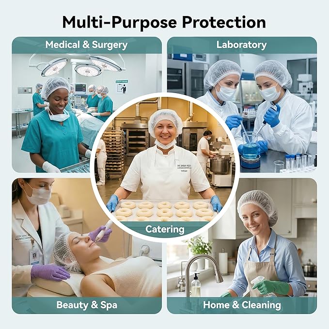 MaopaoBeauty Hair Nets for Food Service Workers -100pcs Disposable Bouffant Caps for Women & Men,Hair Nets for Women Hair Cap Hair Cover for Work -21 inch/White