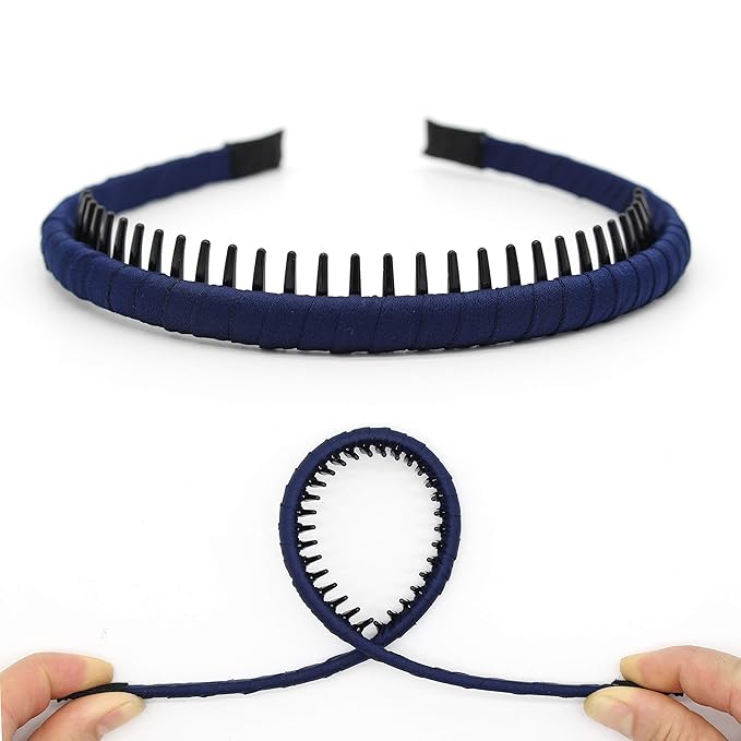 JOBAND Fashion Headbands for women Girls Non-slip hair band Comfy Headband Hair Hoop Resin teeth Comb Hair Accessories (4 Colors)
