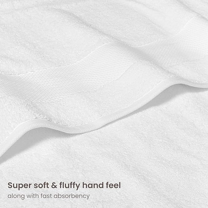 BIOWEAVES 100% Organic Cotton Bath Sheet Set of 2 | Soft Oversized Bath Towels | 700 GSM Premium Bath Towel Sheet Set GOTS Certified - White