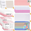 Press On Nail Tool Kit for Nail Business, Nail Prep Application Disposable Kit with Nail File, Nail Glue, Prep Pads, Instruction Card, Adhesive Nail Tabs, Wood Stick, Holographic Bag (20pcs in Pink)