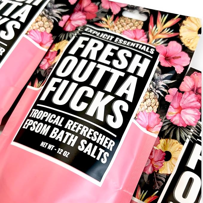 Explicit Essentials Tropical Refresher Epsom Bath Salts, 12 oz, Pink