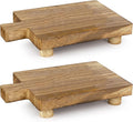 2 Pcs Handmade Wooden Tray,Practical Bathroom and Kitchen Decoration for Soap,Bath Bottles,Candles,Toilet Paper,Plant Holder(10.8 x 6.9 Inch)(Wood Color)