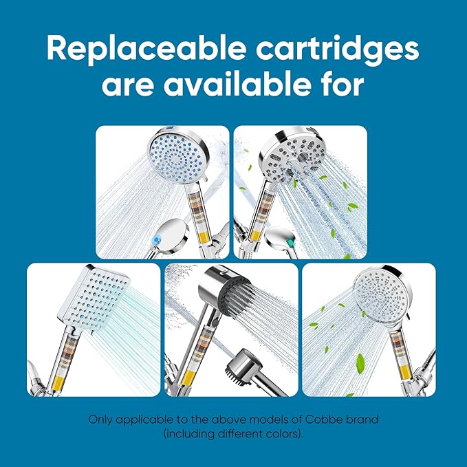 Cobbe 1 Pack Replacement Filters for Handheld Shower Head - Water Softener Filters Beads for Hard Water - Remove Chlorine - Reduces Dry Itchy Skin