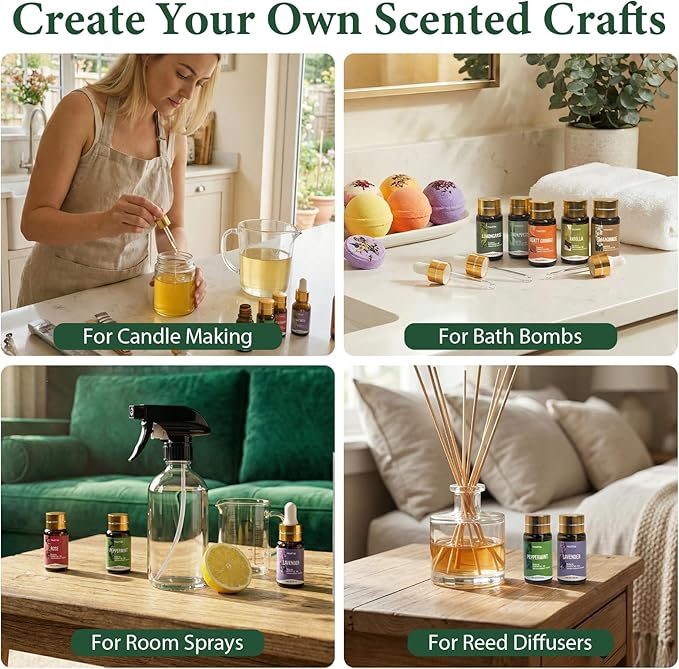 90 Pcs Essential Oil Set - Essential Oils Gift Set Perfect for Diffuser, Massage,Soap, Candle Bath Bombs Making, 90 * 5 ML