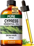 100% Pure Cypress Oil - 4 Fl Oz Cypress Essential Oil for Hair, Skin, Diffuser, Aromatherapy & DIY Soap Making Scent