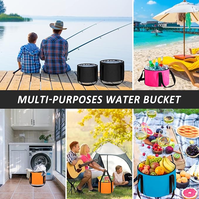 Foot Bath Basin 20L Collapsible Bucket, Portable Foot Soak Tub Feet Soaking Bucket for Outdoor Travel, Camping, Fishing(Pink)