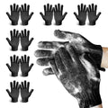 MIG4U Exfoliating Shower Gloves for Bath,6 Pairs Premium Nylon Body Wash Bathing Gloves for Men Women Spa, Massage and Skin Scrub, Dead Skin Remover with Hanging Loop, Black, Regular Size