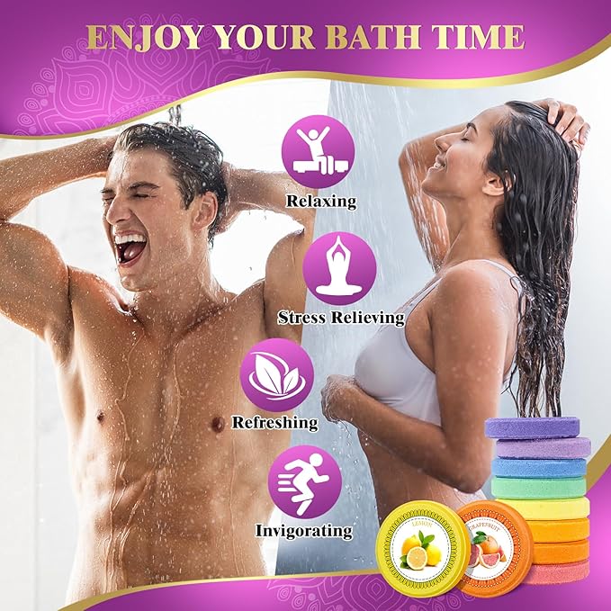 Qivatex Shower Steamers Aromatherapy, Mothers Day Gifts for Mom, Teacher Appreciation Gifts, Birthday Gifts for Women Wife Mom Teen Girls, SPA Relaxation Shower Bombs, Bath Bombs Cosmetic Bath Salts
