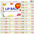 DMSKY Lip Balm 108 Pack, Natural Lip Balm Bulk with Vitamin E and Coconut Oil, Moisturizing Lip Care for Dry Chapped Lips, Party Favors-12 Flavors