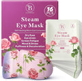16 Pack Rose Steam Eye Mask for Dryness, Puffiness, Strain & Relaxation, Heated Eye Mask for Sleep & Travel, Self-Heating & Disposable Warm Compress, Travel Essentials, Relaxation Gifts for Women