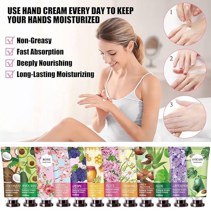 INALIER Mothers Day Gifts-38 Pack Hand Cream Bulk, Stocking Stuffers for Women,Teen Girls,Coworkers & Teachers, Nurses Gifts, Hand Cream for Dry Cracked Hands,Mini Travel Size Hand Lotion