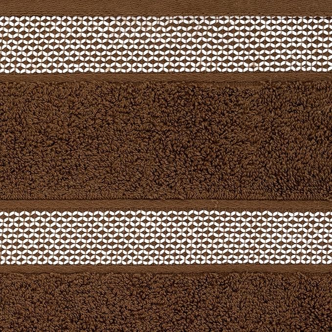 CASA COPENHAGEN Solitaire 6Pcs 100% Egyptian Cotton Large Designer Towels Gift Set- Brown, 600GSM, 2Bath 2Hand 2Washcloths, Bath Towels for Bathroom Set for Women & Men