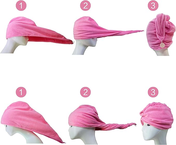 POLYTE Microfiber Hair Turban Wrap Drying Towel (12x28 Large, 2 Dark Gray)