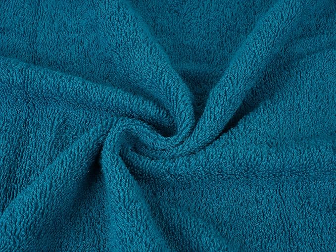 CASA COPENHAGEN He & She 6 Pieces Towel Set- Violet Indigo + Blue Green, 550 GSM 2 Bath Towel 2 Hand Towel 2 Washcloth, Designed in Denmark Made of Soft Egyptian Cotton for Bathroom, Kitchen & Shower